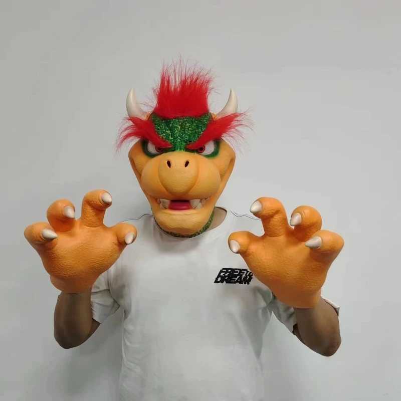 Bowser cosplay props latex facial masks anime Halloween party cosplay masks gloves props adult clothing accessories gifts W240914