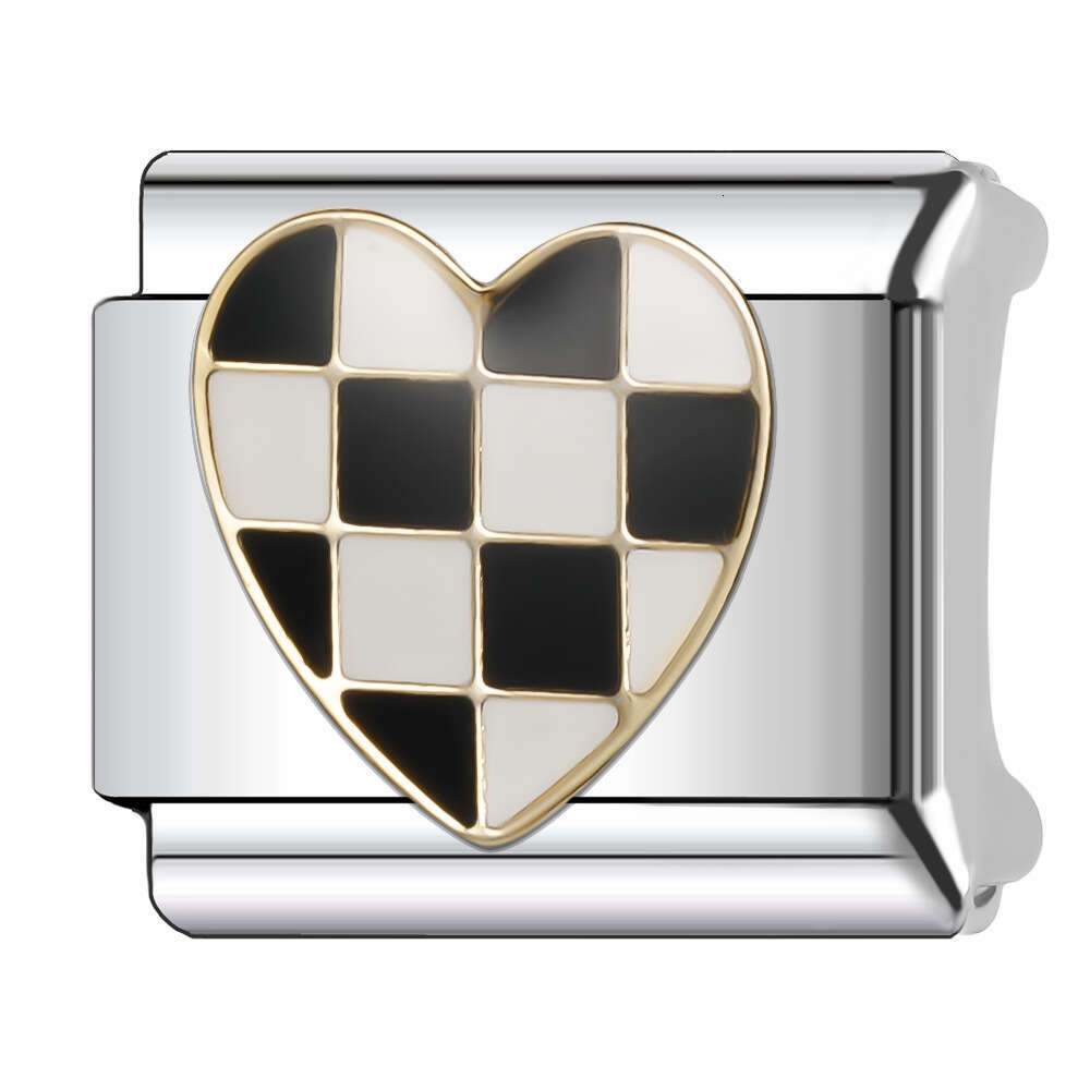 New Women's Gift Pink and rainbow heart Bead Italian Charms Links Bangle Beads Fit 9mm Stainless Steel Bracelet Making DIY For Women Fashion Jewe