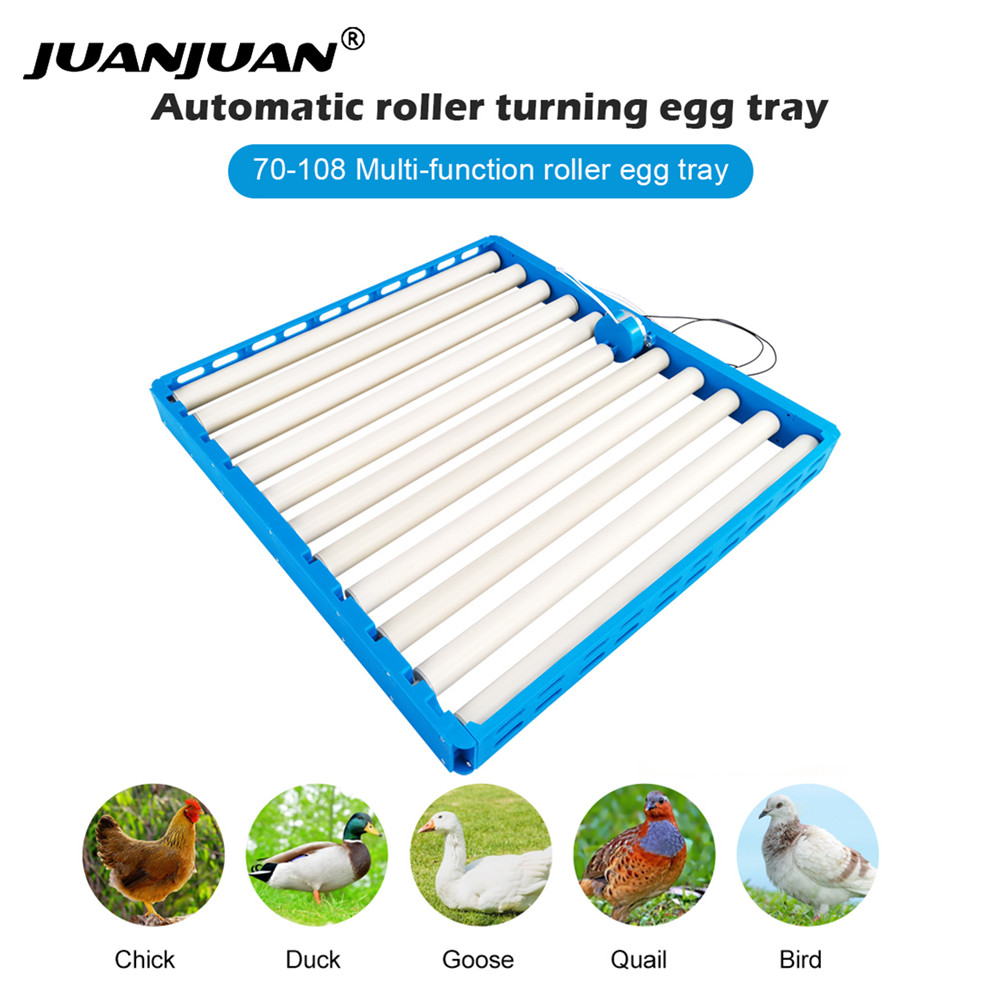 Automatic 360 Degree Rotary Egg Turner Roller Tray 70-108 Eggs Hatching Incubator Farm Incubation Tool Duck Quail Bird Accessory
