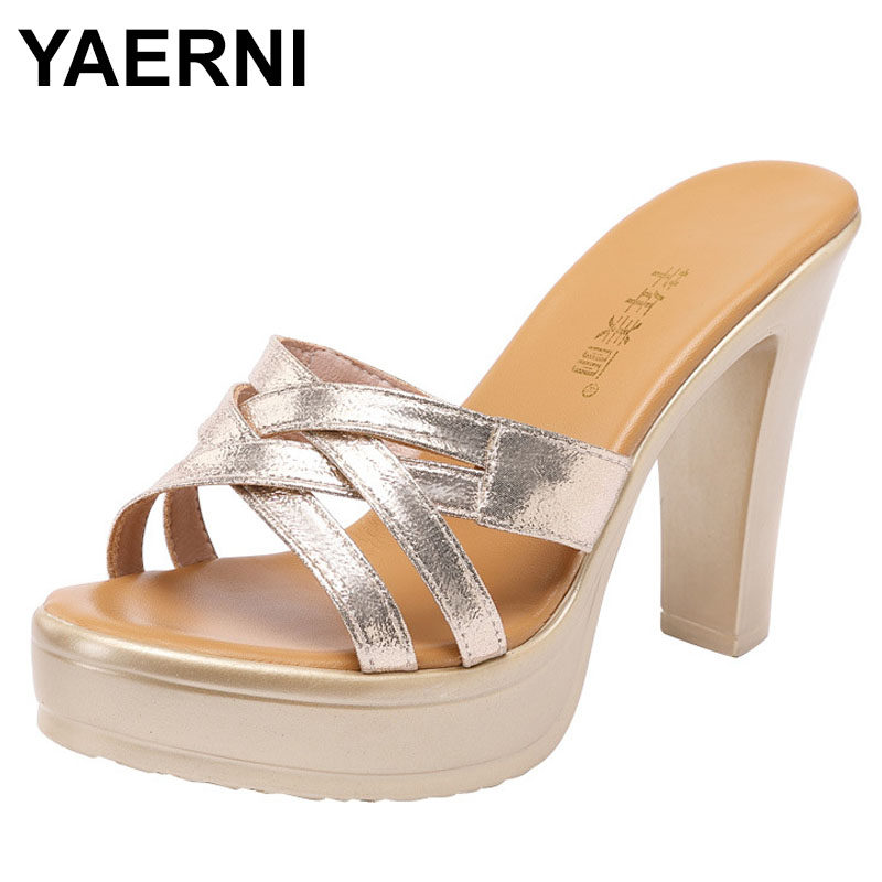 High quality summer leather sandals for women 10cm high heel new 2024 size 32 33 42 43 platform open toe elegant shoe black gold