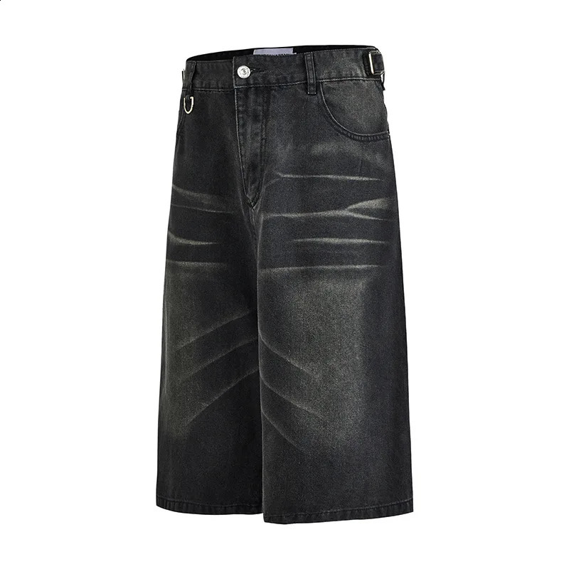 MADE EXTREME Retro Denim Cropped Jorts Heavy Summer Casual Shorts for Men Y2k Jeans 240909