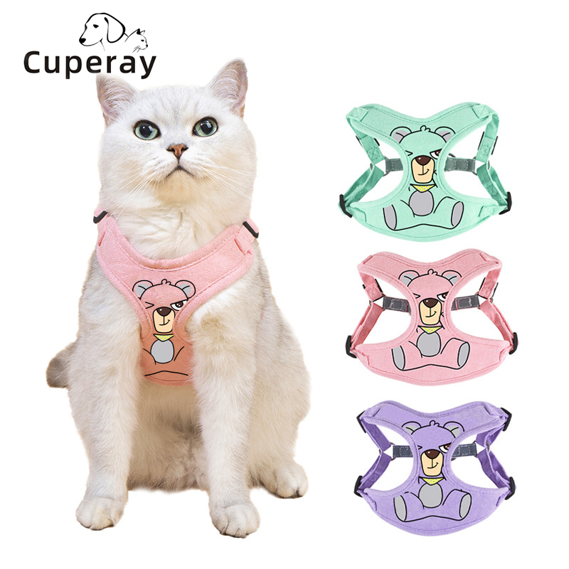 Reflective Pet Harness Strap Leash Set Adjustable Small To Medium Dog Vest Style Dog Chest Strap Dog Leash for Cats and Puppies