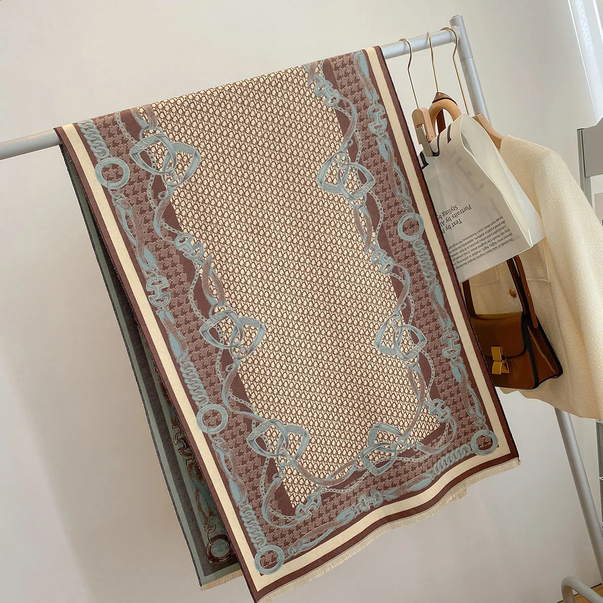 Warm Winter Scarf Womens Fashion Print Cashmere Shawl Thick Wrap Office Blanket Womens 240909