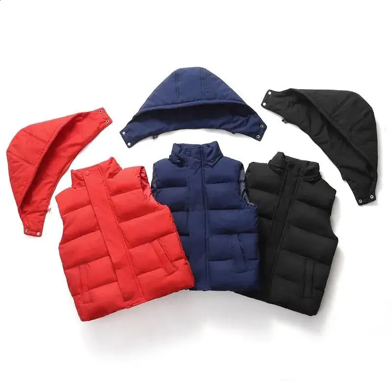 Boys Girls Winter Autumn Down Vest Coat Children Kids Boy Warm Waistcoat Outerwear Clothing Infant Jacket for3-12 years 240906