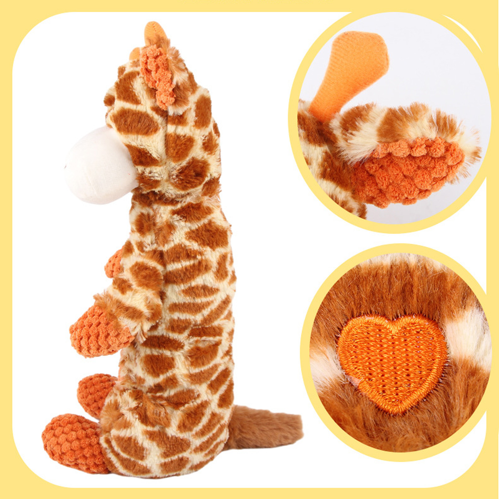 Plush Squeaky Toy for Dogs, Animal Shape, Interactive, Reduce Boredom, Stuffed Dog, Chew Toy for Small, Medium and Large Dogs