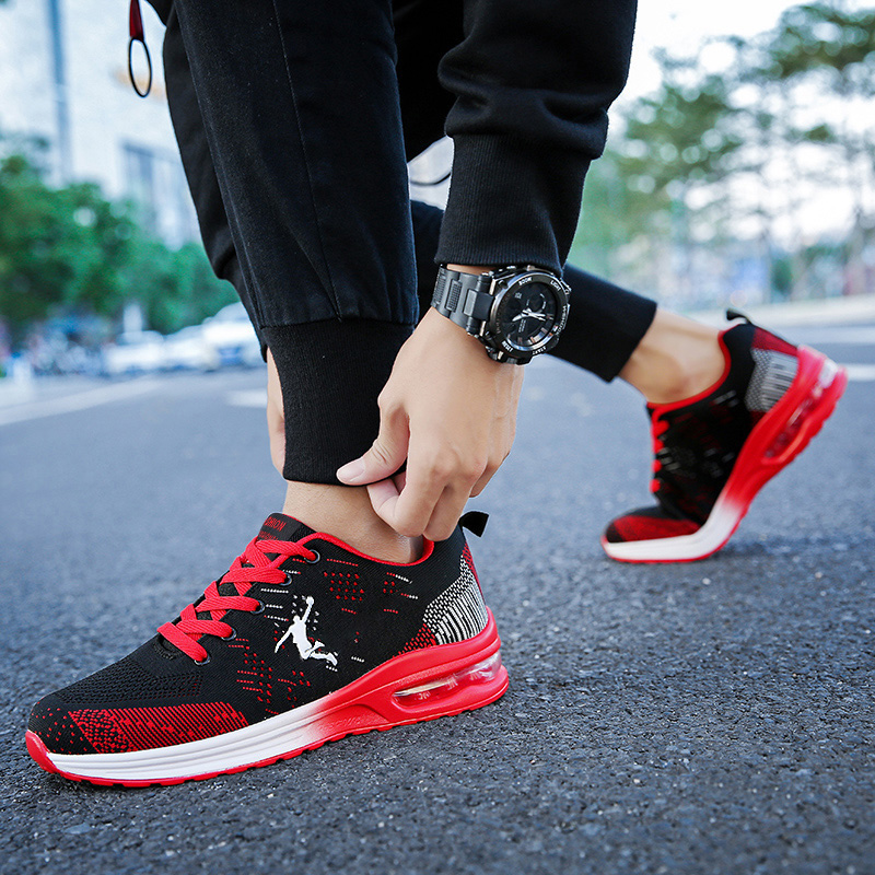 2025 new new summer lace-up flying mesh casual sports men's breathable student travel air cushion running shoes f36e