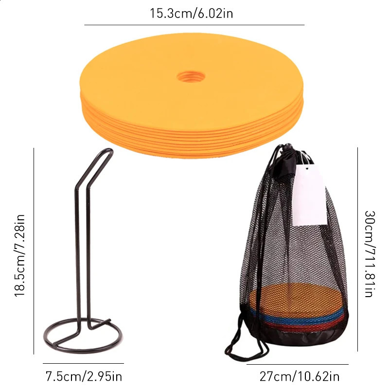 10pcs Soccer Flat Cones Marker Disc High Quality Football Basketball Training Aids Sports Training Equipment Accessories 240914