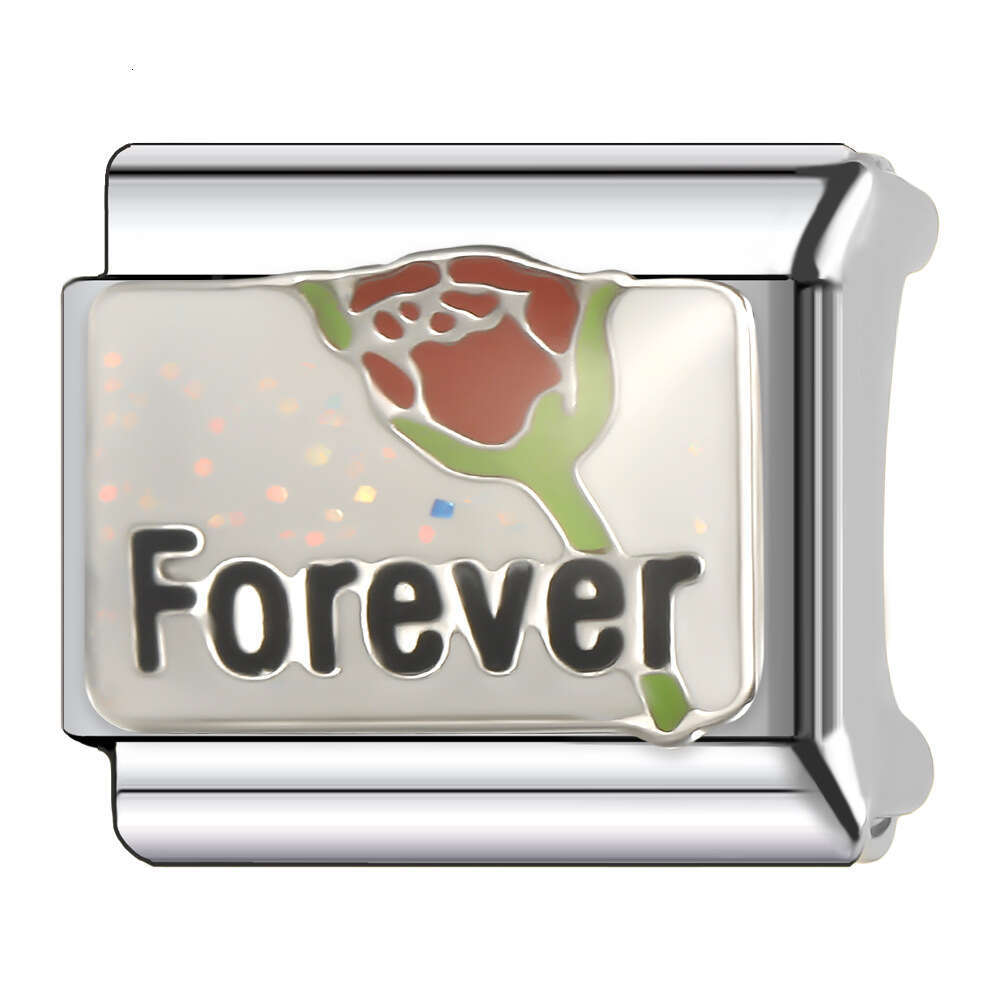 New Women's Gift flowers tulips Bead Italian Charms Links Bangle Beads Fit 9mm Stainless Steel Bracelet Making DIY For Women Fashion Jewelry