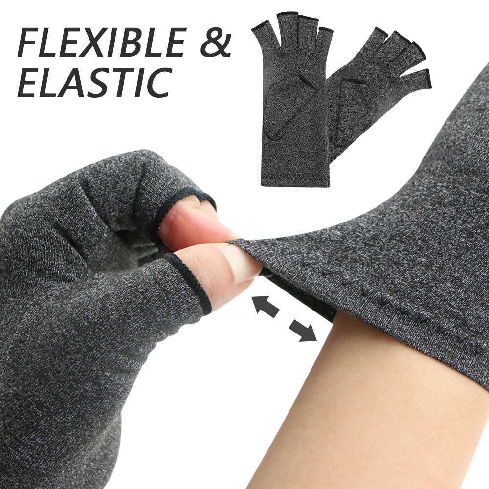 1 Pair Arthritis Compression Gloves Half Finger Therapy Gloves Wrist Support Joint Pain Relief Hand Brace Women Men Wristband Y240914