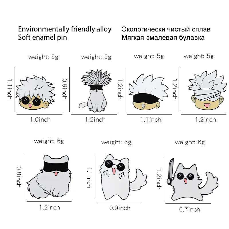 Enamel Pin Kawaii Anime Role Eye Mask Cute Manga Brooches Badge Jujutsu Kaisen Anime Accessories For Backpack Gojo Satoru CatsX240914