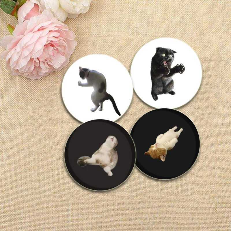 32/44/58mm Funny Cute Cat Badge Round Creative Brooches Fashion DIY Backpack Jewelry Accessory Gifts HD Print Handmade PinsX240914