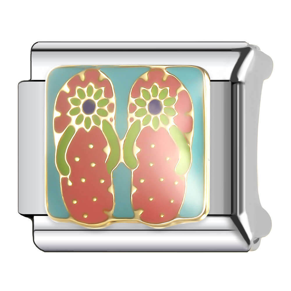 New Women's Gift Beautiful girl lipstick Bag hat Bead Italian Charms Links Bangle Beads Fit 9mm Stainless Steel Bracelet Making DIY For Women Fas