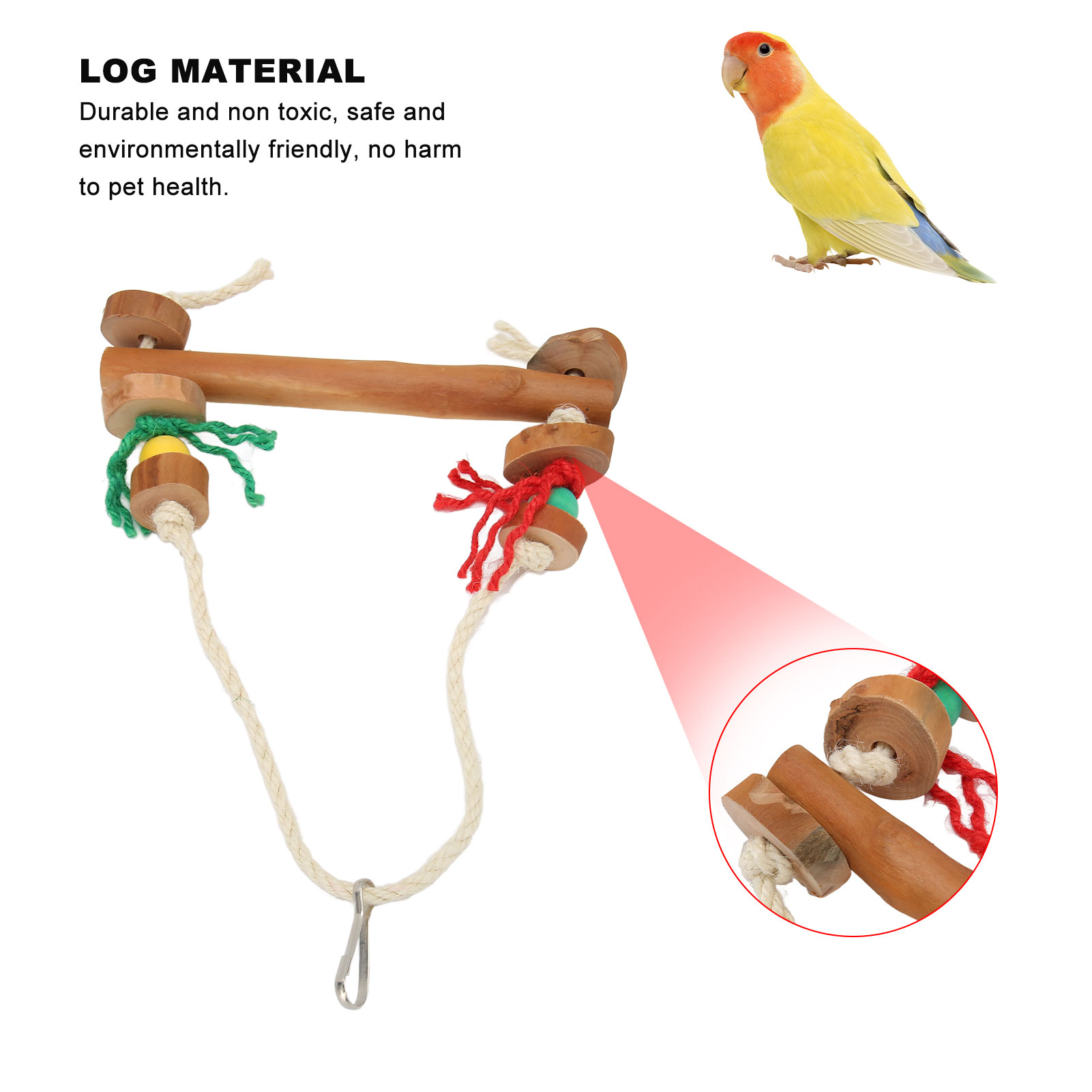 Bird Rope Swing Toy Parrot Hanging Toy Safe Multifunctional Bird Toy For Chewing Biting Climbing
