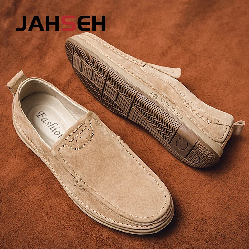 Genuine Leather Men Casual New Business Italian Mens Loafers Moccasin Breathable Slip on Boat Soft Driving Shoes 240906
