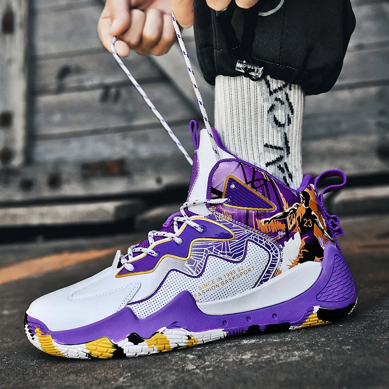 2024 New Men's Basketball Shoes Cushion Anti Slip Sports Shoes Fitness Training Shoes Male Basketball Boots Basket Sneakers