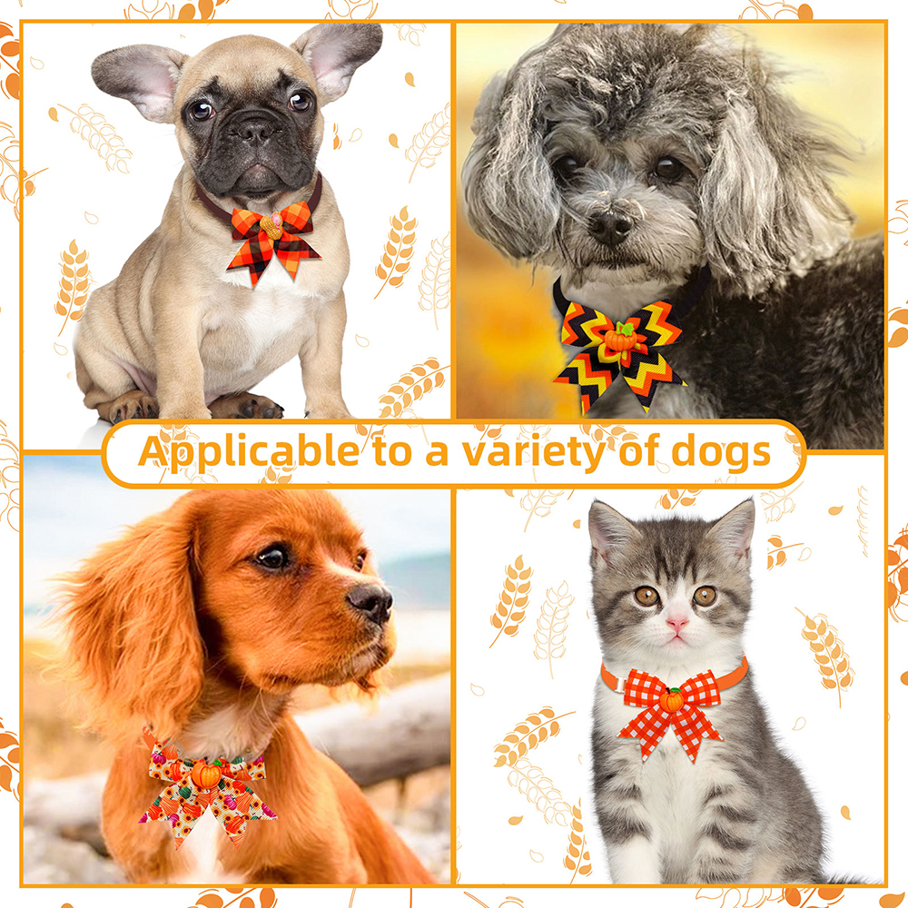 50/100pcs Autumn Dog Bowties Thanksgiving Small Dogs Ties Dogs Fashion Dog Grooming Pet Dog Bow Tie Dog Accessories For Fall