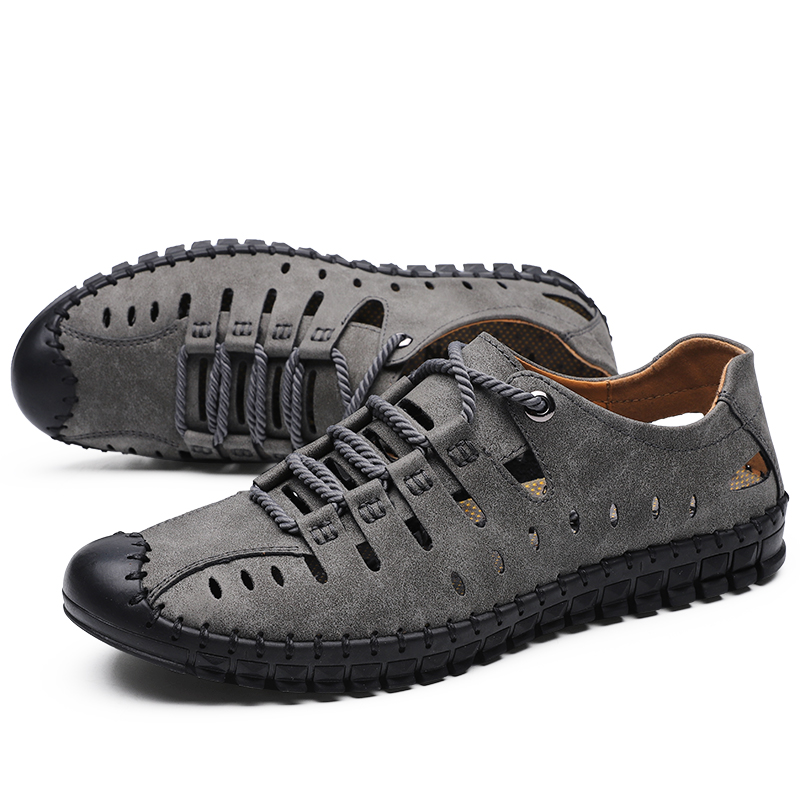 Big Size38-48 Summer Cool Fine Hand-stitched Thread Men Sandals Casual Designer Beach Shoes High Quality Boy Shoes Free Shipping