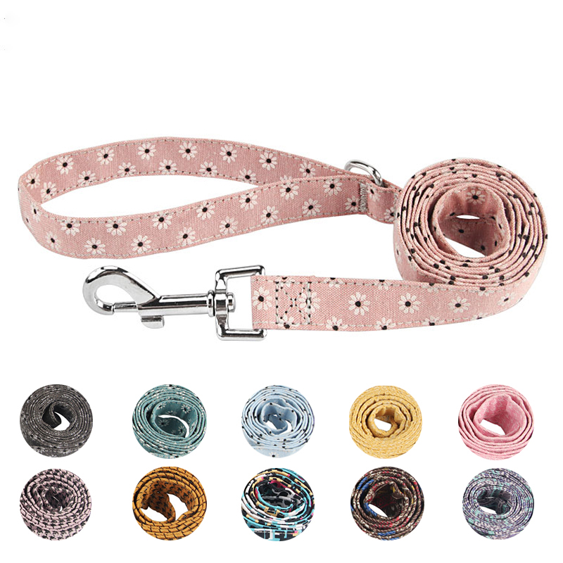 Dog Leash Personalized Flower Pattern Durable Adjustable Nylon Puppy Leashes Pet Leash for Puppy,Medium Dog, Big Dogs and Cats