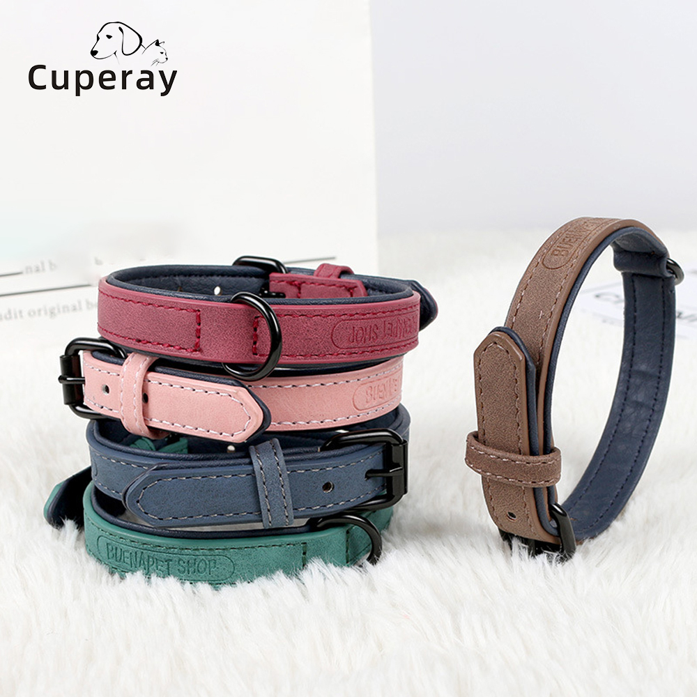 Adjustable Pet Collar with Alloy Buckle,Leather Dog Collar,Classic Waterproof Pet Collars Fit for Small Medium Large Dogs & Cats