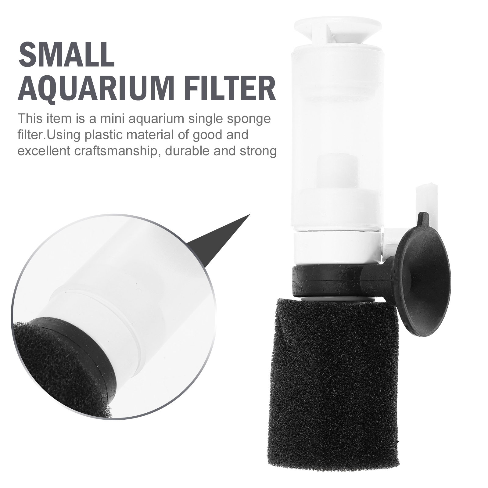 2 Pcs Fish Tank Filter Multi-use Air Pump Small Mini Aquarium Single Purpose Cleaner Submersible Sponge Cotton