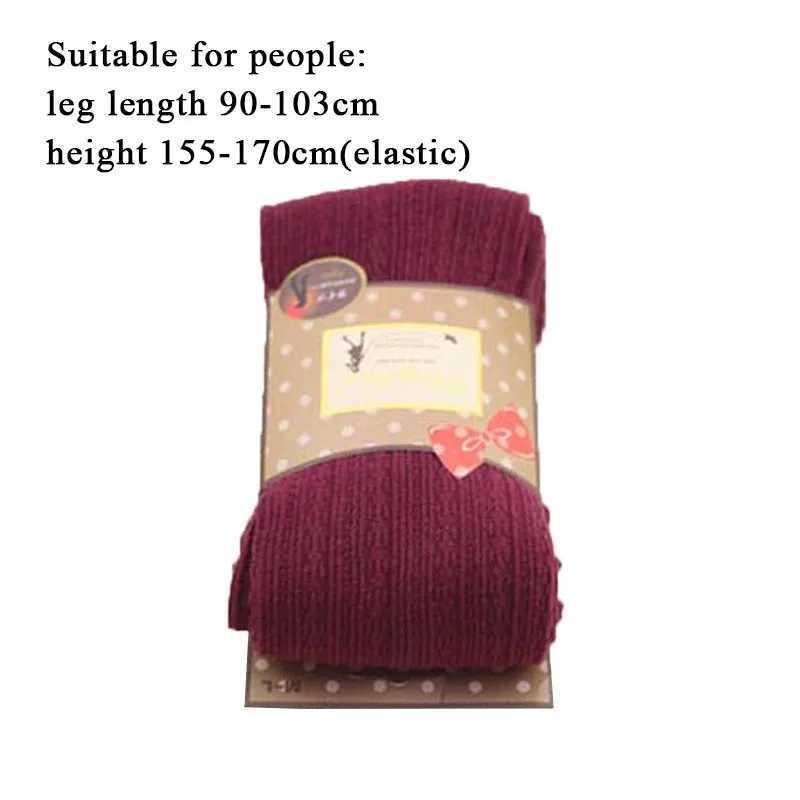 Autumn Winter Pantyhose Cotton Knitted Stretch Stockings Candy Color Women Warm Twist Striped Women Tights Footless TightsX240914