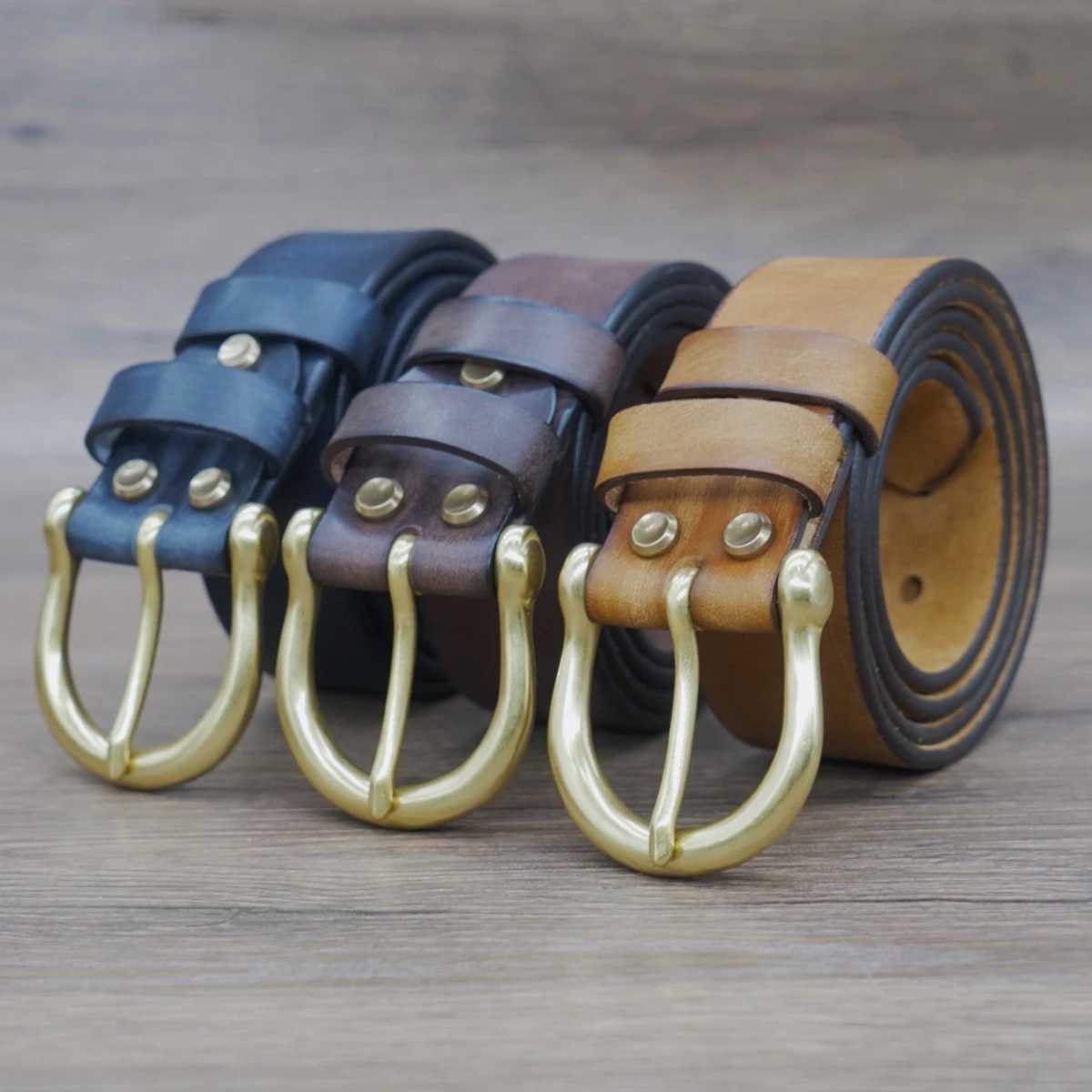 3.8cm Male Belt Copper Buckle Designer Cowskin Genuine Leather Belts for Men Luxury Vintage Lumbar Belt ManX240914