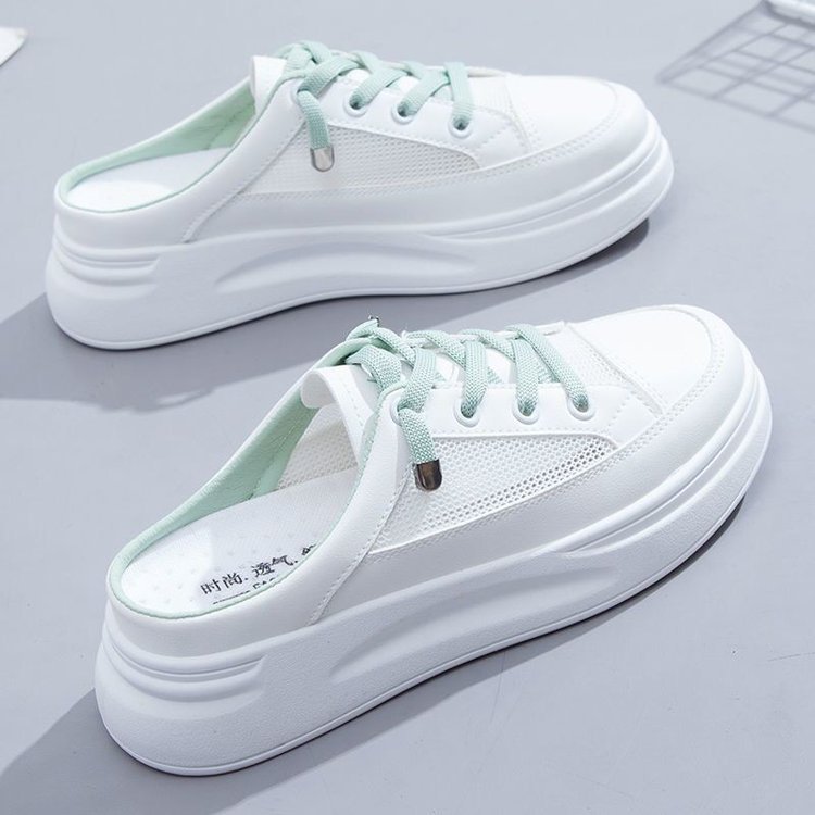Woman Shoes 2024 Cover Toe New Female Slippers Slides Loafers Low New Designer Soft Hoof Heels Casual PU Rubber Rome Patent L b470