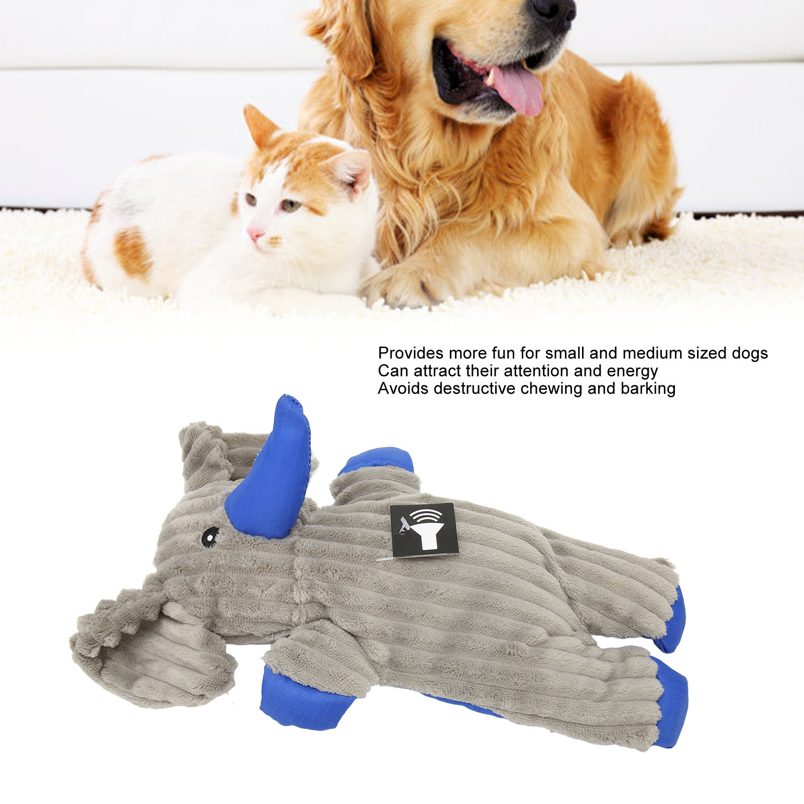 Dog Squeaky Toy Soft Bite Resistant Boredom Relief Elephant Shape Pet Chewing Toy For Small Medium Dogs