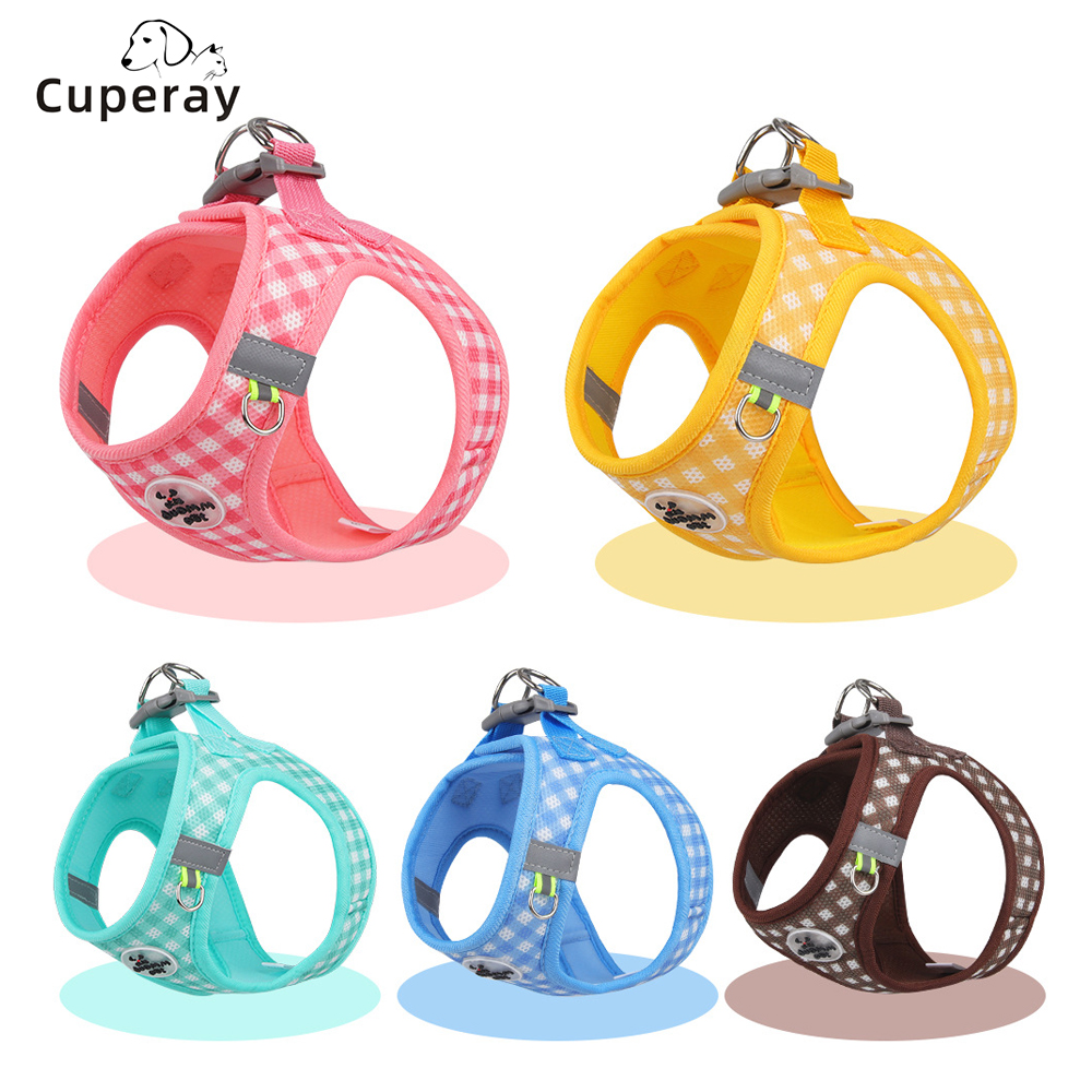 Cat Harness and Leash Set Fresh Plaid Cat Leashes Harness Anti-breakaway Adjustable Pet Harness for Cats and Puppies Accessories