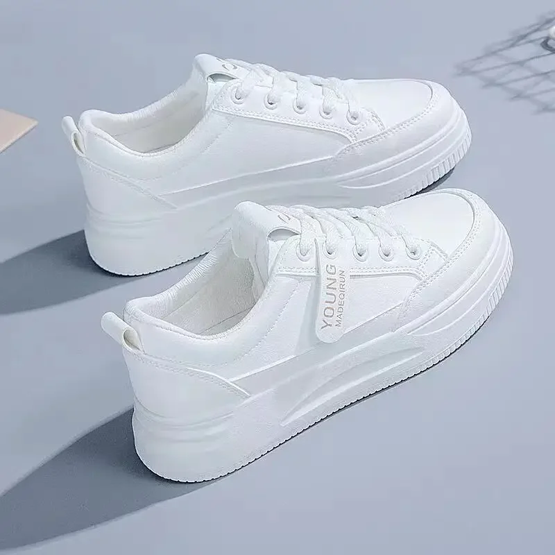2023 Women's New Vulcanize Shoes Lace-up White Sneakers Fashion Running Comfortable Casual Female 8e12