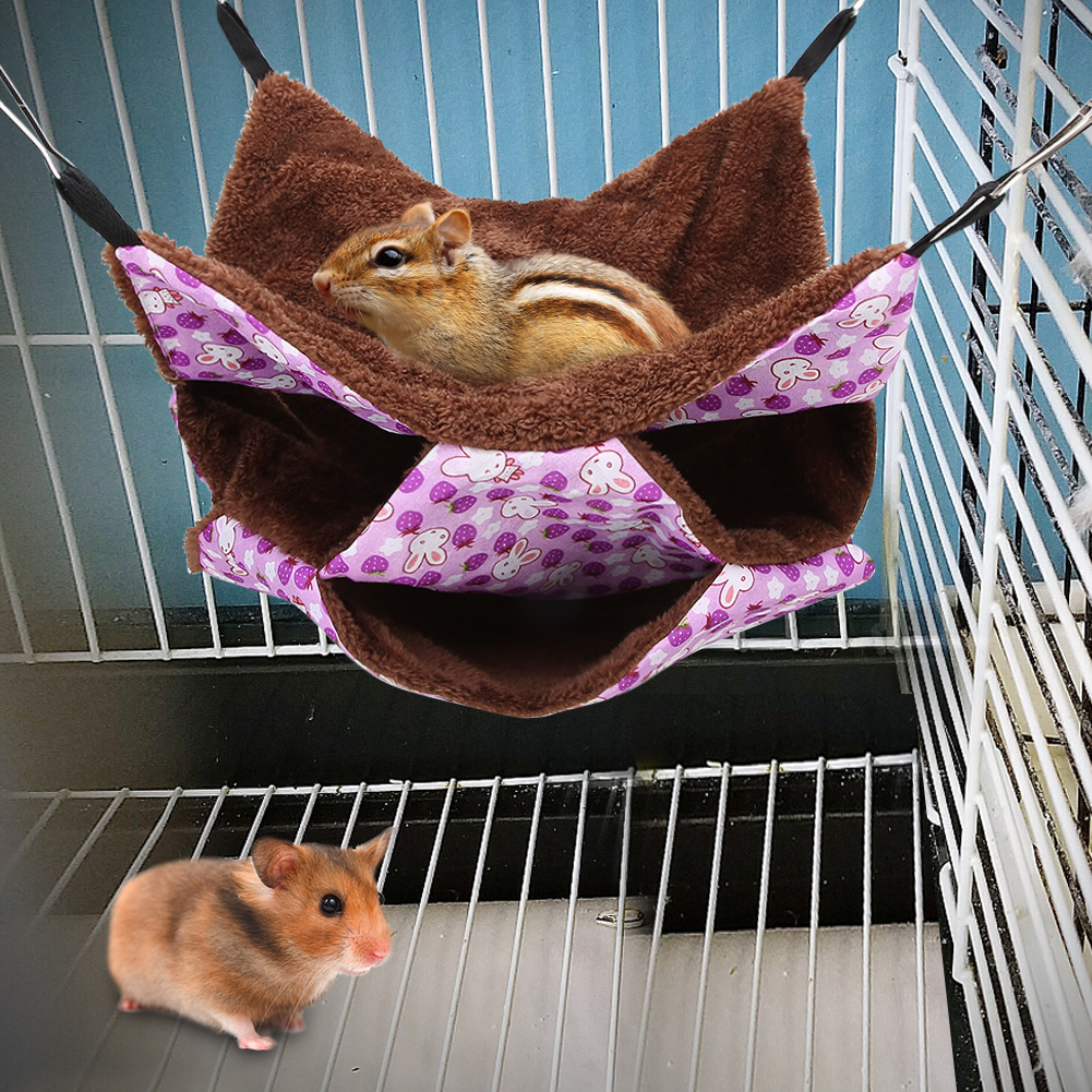 Three Layer Small Pet Warm Hammock Hanging Bed Sleeping Bag For Hamster Sugar Gilder Squirrels