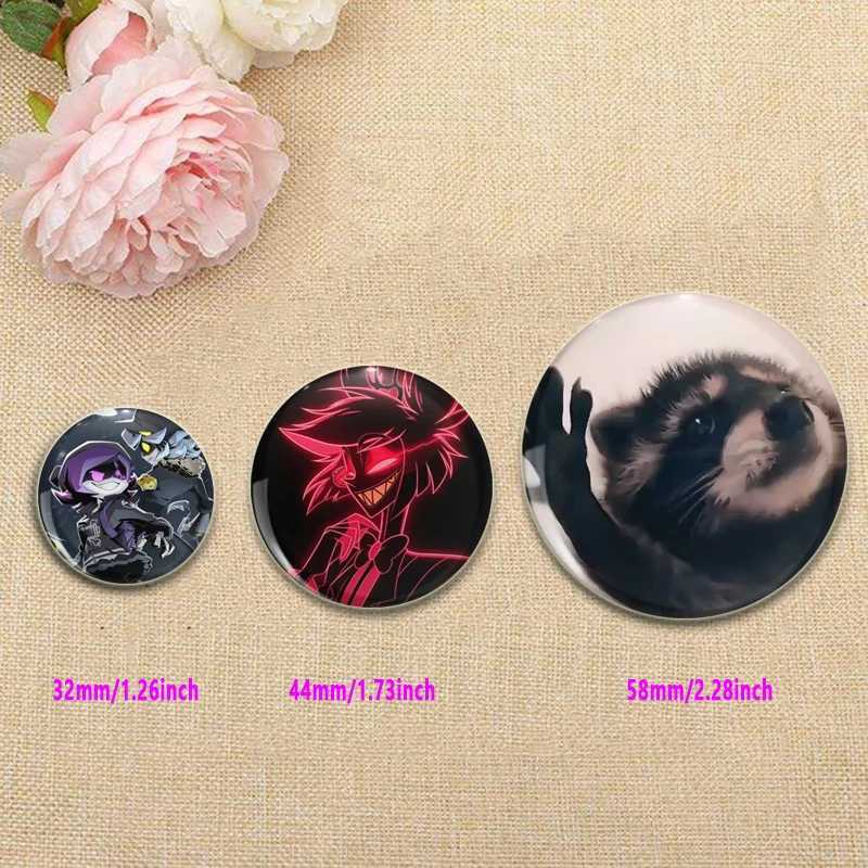 Characters in Anime Series Pins Funny Cat Raccoon Badge Interesting Cartoon Animals Brooches Backpack Clothes Gift AccessoryX240914
