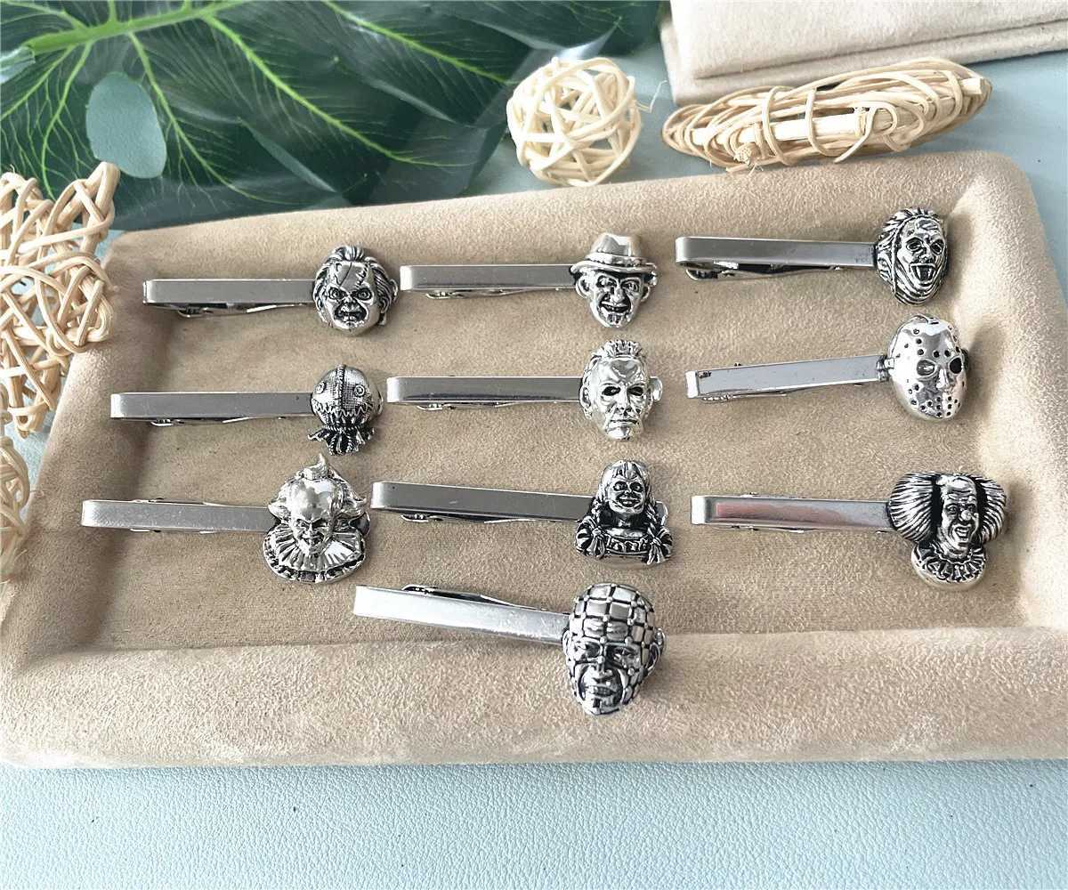 Hallowmas Horror Movie and Television Fans Cosplay Metal Tie Clips Gifts for Men WomanX240914