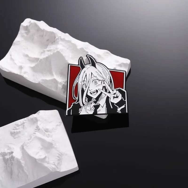 Animation Peripheral Chainsaw Man Brooch Hayakawa Akdenji Pava Brooch Comic Style Black and White Metal BadgeX240914