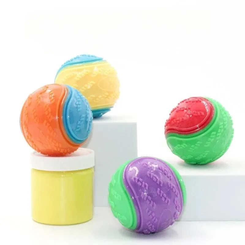 free shipping 6Pcs Squeaky Balls Dogs Interactive Toys TPR Chew Toy for Dog Teeth Cleaning Bite Resistance Pet Supplies
