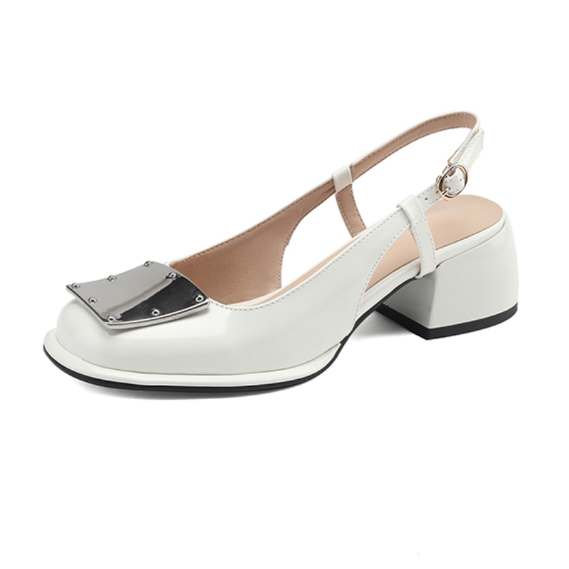 2025 new Sandals Women's Summer Comfortable Elegant Sgbac Black White Low Heels Pumps Female Mules Shoes Brand 1b77