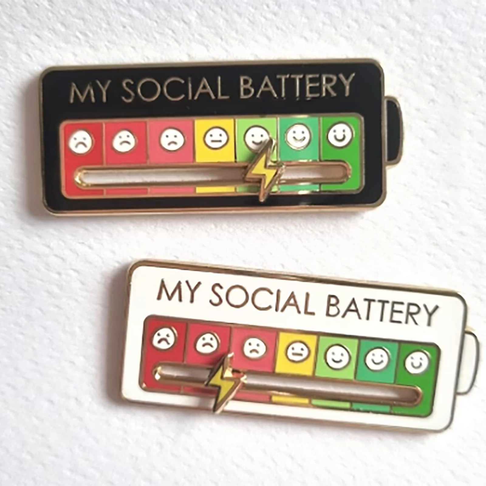 Emotions Enamel Pins My Social Battery Mood Tracker Metal Brooch Badges Fashion Jewelry Accessorie Gift Trendy Lapel on BackpackX240914