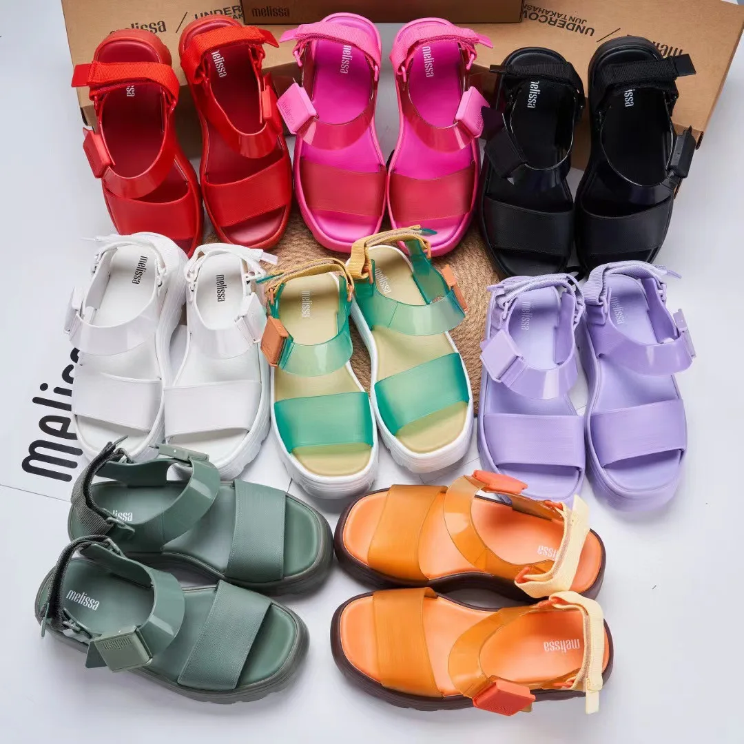 Melissa Women's Sandals 2023 Thick Base One-piece High Heel Roman Wedge Comfortable Eva Outsole Shoes For Women