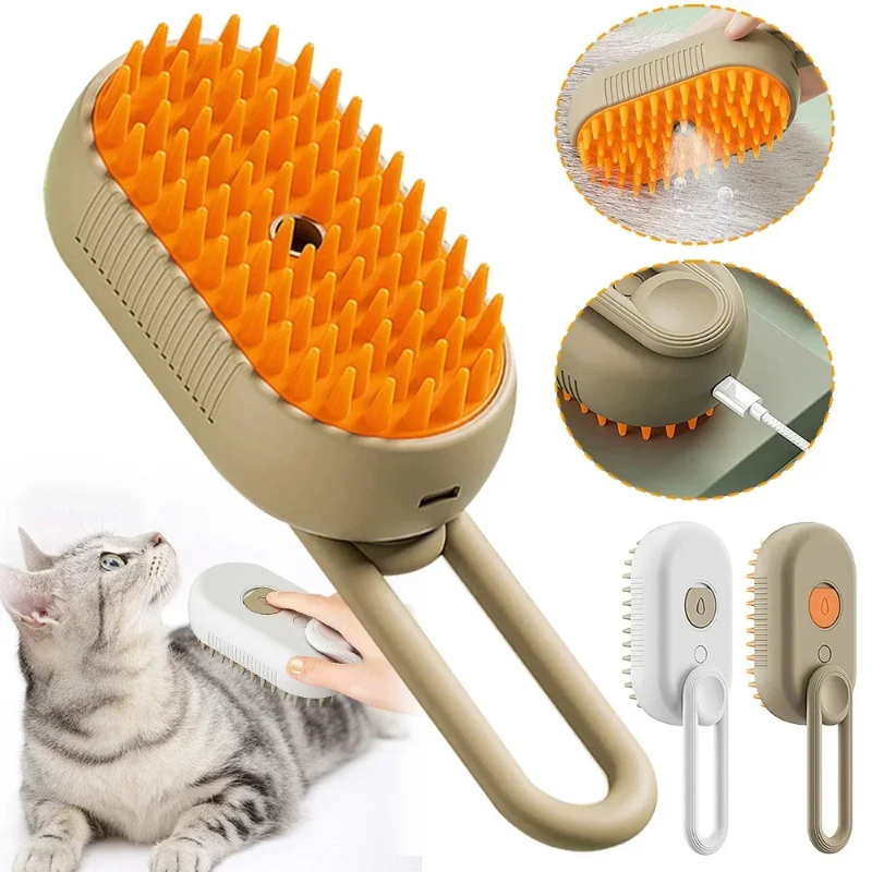 Steam Brush Scratcher for Cats Steam 3 in 1 Pet Brush Cat Steam Brush Comb Dog Brushes Electric Spray Cat Brushes Massage Comb