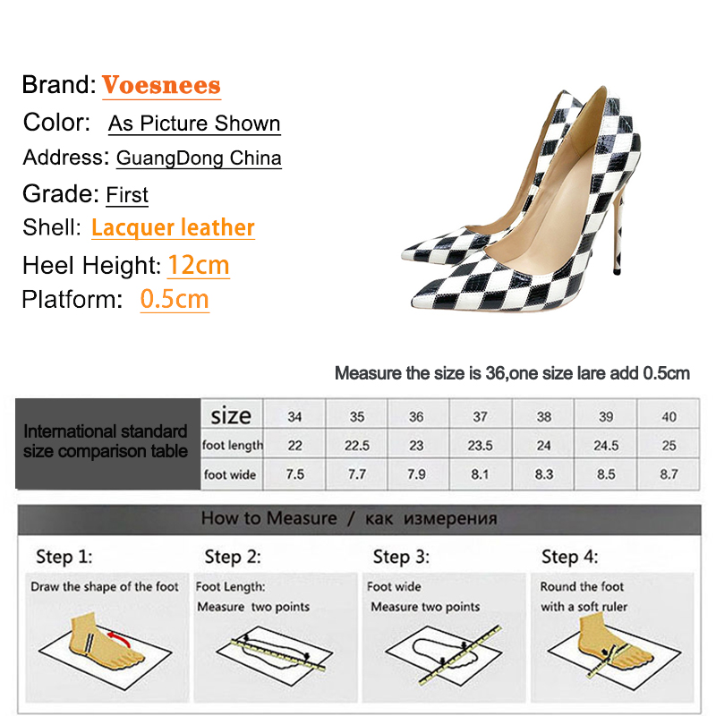 Women's Pointed Toe High Heels Hot With Rhombus Pattern New - 12Cm Fashion Color Matching Pumps For Spring & Autumn 2024