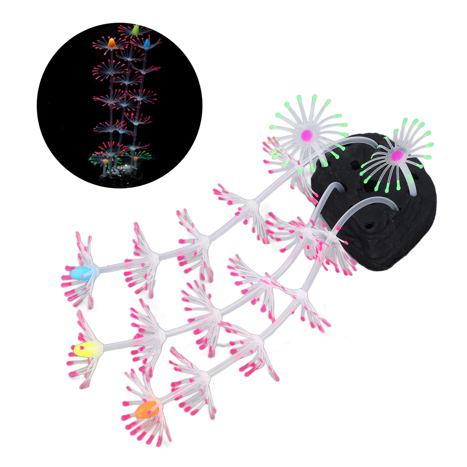 Silicone Glow Fish Tank Decorations, Artificial Coral Ornament, Innovative Landscaping, Glowing, Aquarium