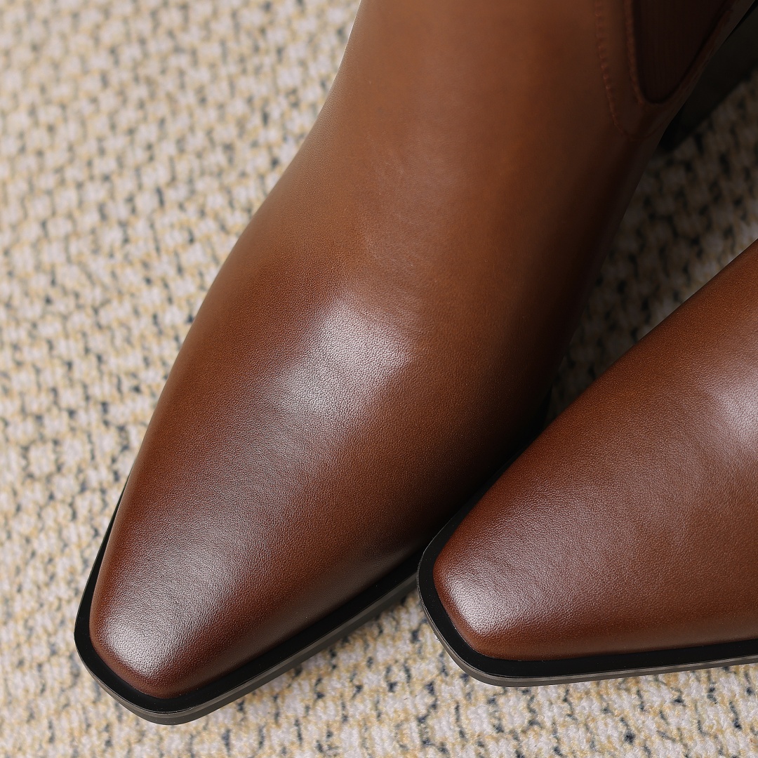 size Large 34-42 women's genuine leather elastic patchwork slip-on autumn ankle boots 7cm thick med heels elegant ladies shoes 995d