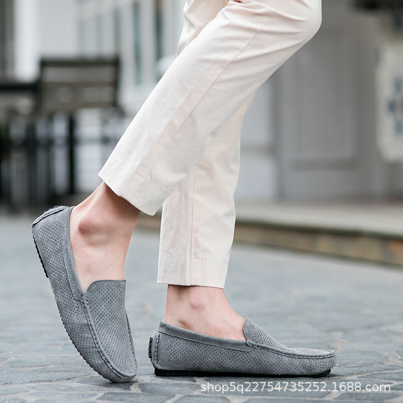 Men Loafers Genuine Leather Casual Shoes Breathable Driving Shoes Fashion Moccasins Green Cow Suede Loafers Office Shoes2023