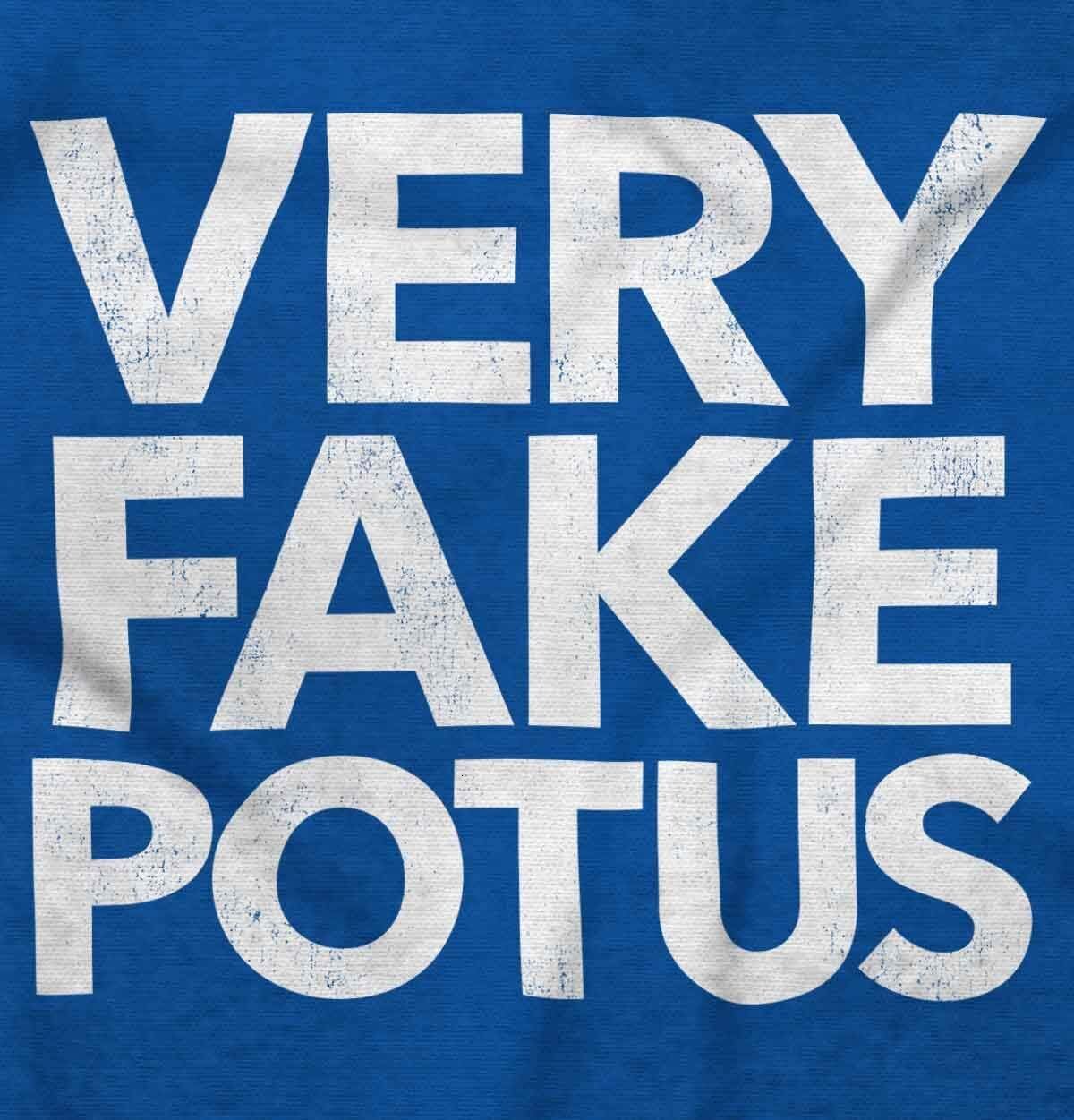 Men Very Fake POTUS USA President Joke Long Sleeve Tshirt Men Women Mens crew neck sweater