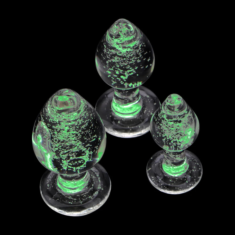 IKOKY Luminous Glass Butt Plug Anal Plug Toys for Adults Erotic Toys Crystal Jewelry Anal Beads Sex Shop No Vibration 250108