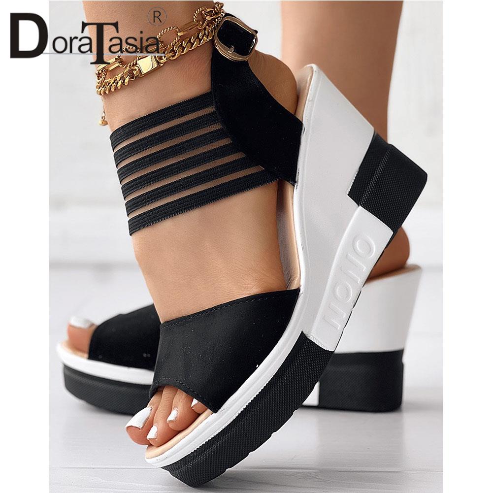 New women's Peep Toe Platform Summer Sandals Fashion Mixed Colors Wedges High Heels women's Sandals Casual Party Woman Shoes