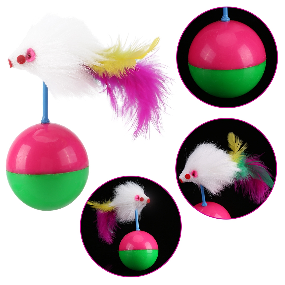 Pet Cat Scratching Ball Training Interactive Toy For Kitten Pet Cat Supplies Funny Play Feather Toy For Cats