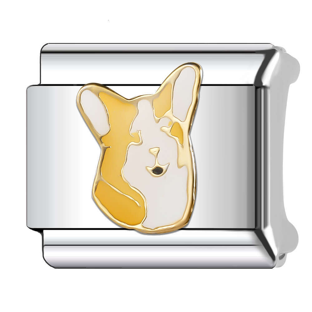 New Women's Gift cute black cat pink pig Bead Italian Charms Links Bangle Beads Fit 9mm Stainless Steel Bracelet Making DIY For Women Fashion Jew