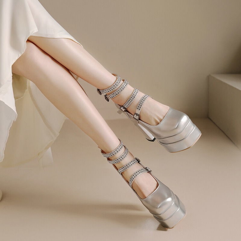 2025 new Belt New Buckle Siery 14cm High Heel Sandals Summer Dress Party Commuter Casual Single Wedding Bridal Women Shoes 33-43 856c