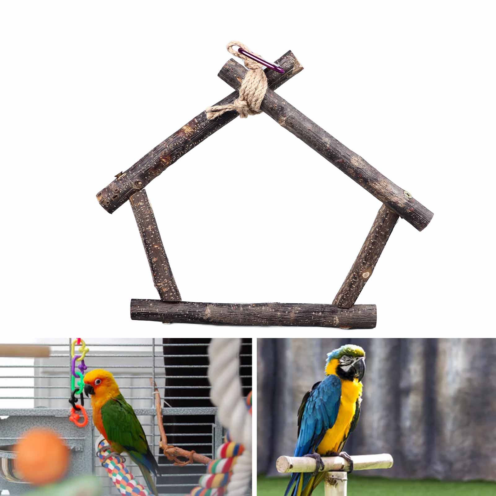 Bird Perch Stand Toys for Parrot, Fun Grinding Claws, Relieve Boredom, Budgie Parakeet, Conure Lovebird House